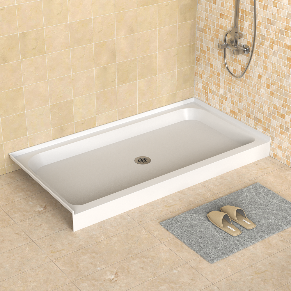 60'' x 32'' Acrylic Shower Base With Center Drain, Glossy Finish