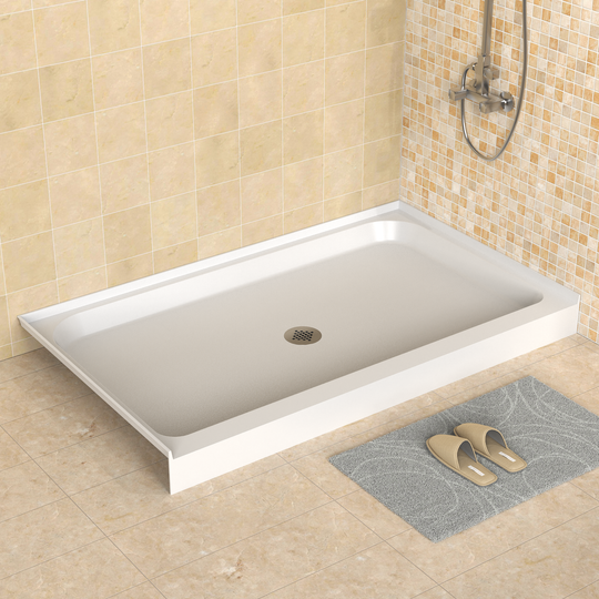 60'' x 30'' Acrylic Shower Base With Center Drain, Glossy Finish