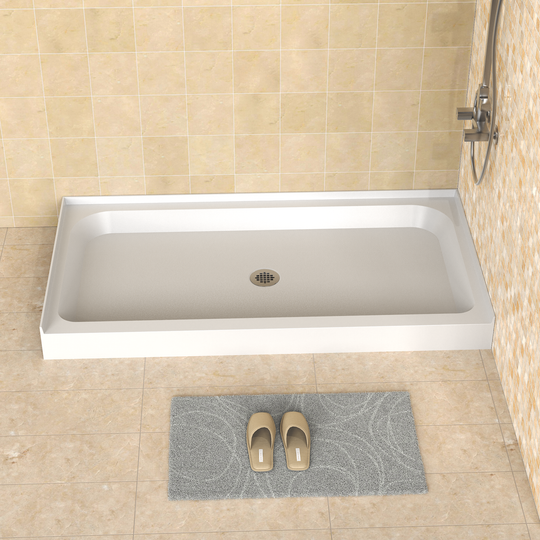60'' x 32'' Acrylic Shower Base With Center Drain, Glossy Finish