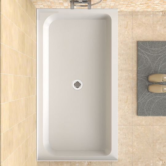 60'' x 32'' Acrylic Shower Base With Center Drain, Glossy Finish