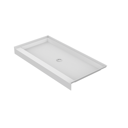 60'' x 30'' Acrylic Shower Base With Center Drain, Glossy Finish