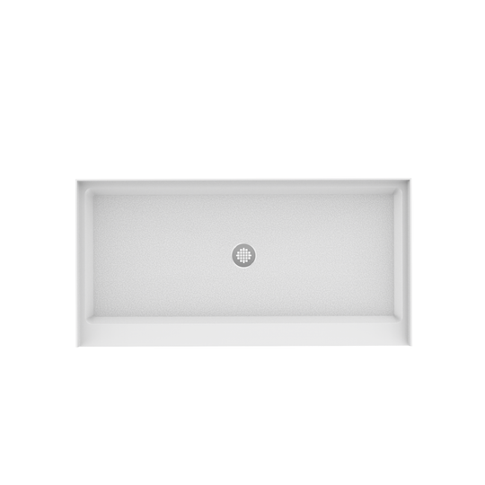 60'' x 30'' Acrylic Shower Base With Center Drain, Glossy Finish